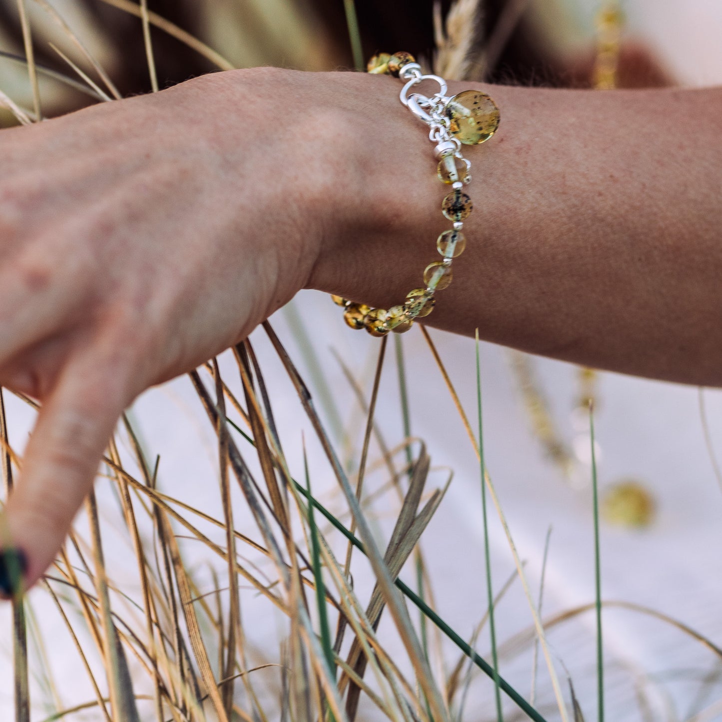 Pulseira Green Label em Âmbar Báltico e Prata 925 – Ajustável