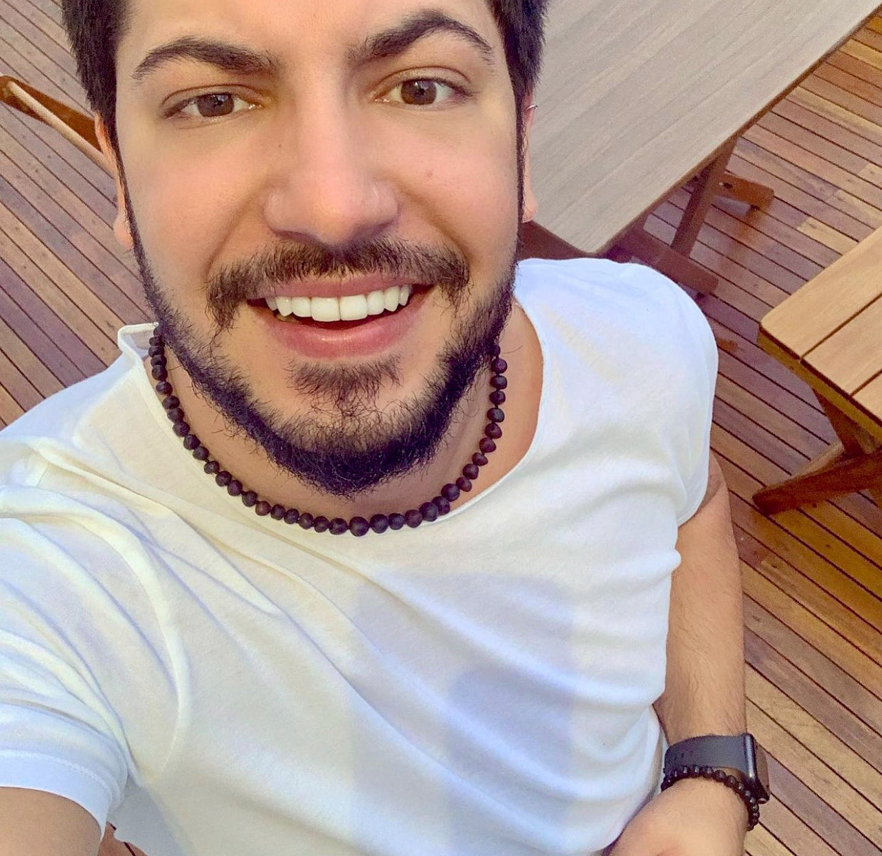 Colar de Âmbar Báltico Cereja não polido 50 cm