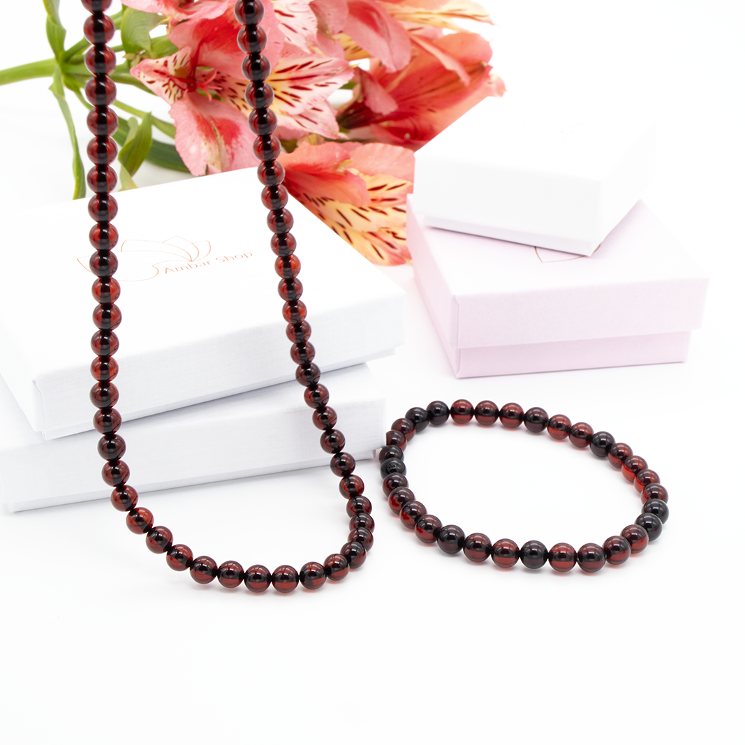 Conjunto de Âmbar Báltico CHERRY Round 45 cm e 18 cm