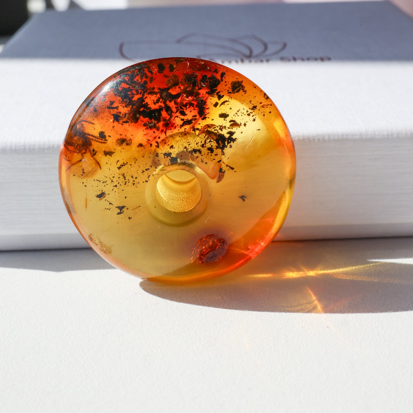 Pingente de Âmbar Báltico Natural - Aranha Báltica