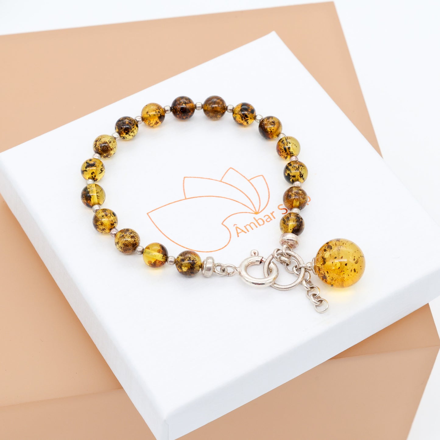 Pulseira Green Label em Âmbar Báltico e Prata 925 – Ajustável