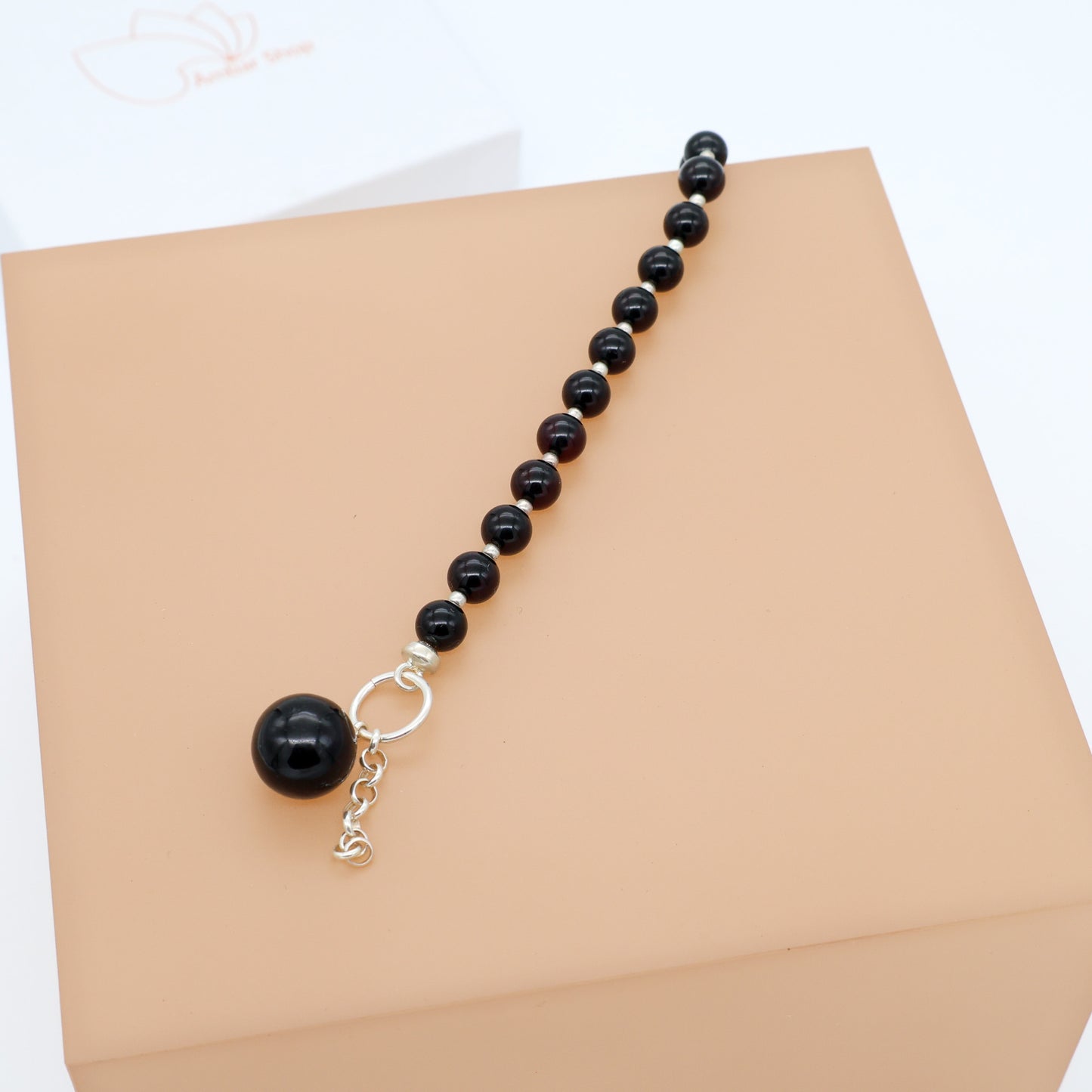 Pulseira Cherry Label em Âmbar Báltico e Prata 925 – Ajustável