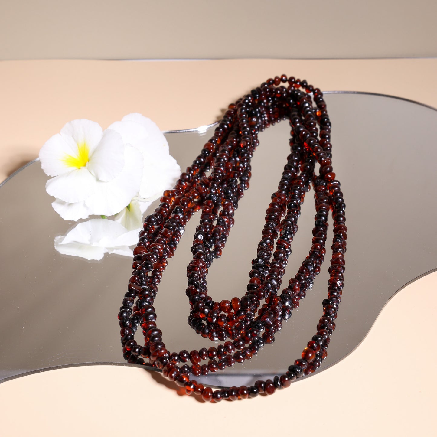 Colar de Âmbar Báltico Luz da Noite 148 cm