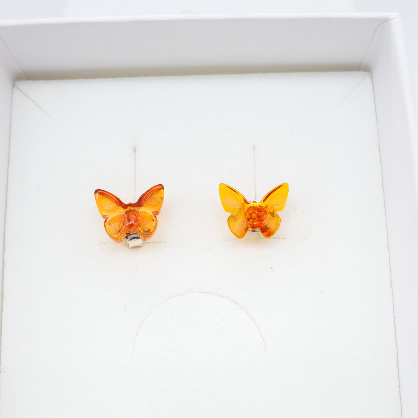 Brinco Borboleta de Âmbar Báltico – Prata 925