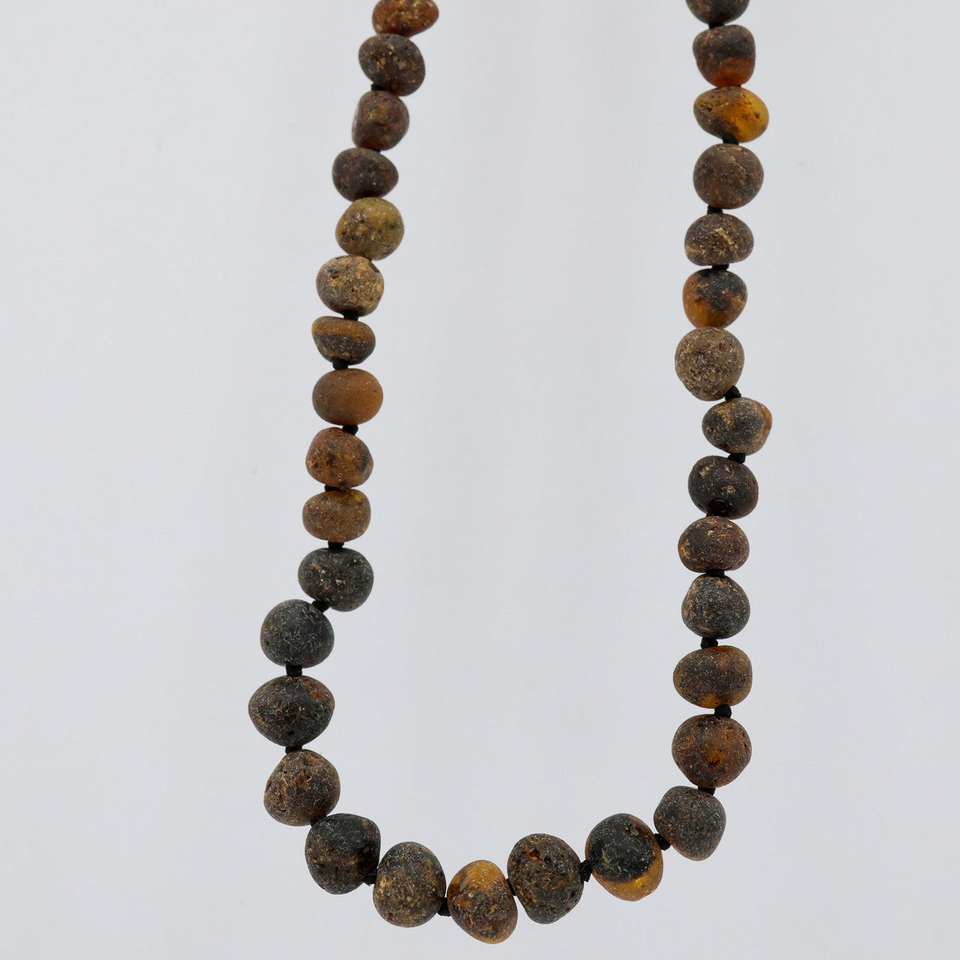 Colar de Âmbar Báltico Verde escuro não polido 50 cm