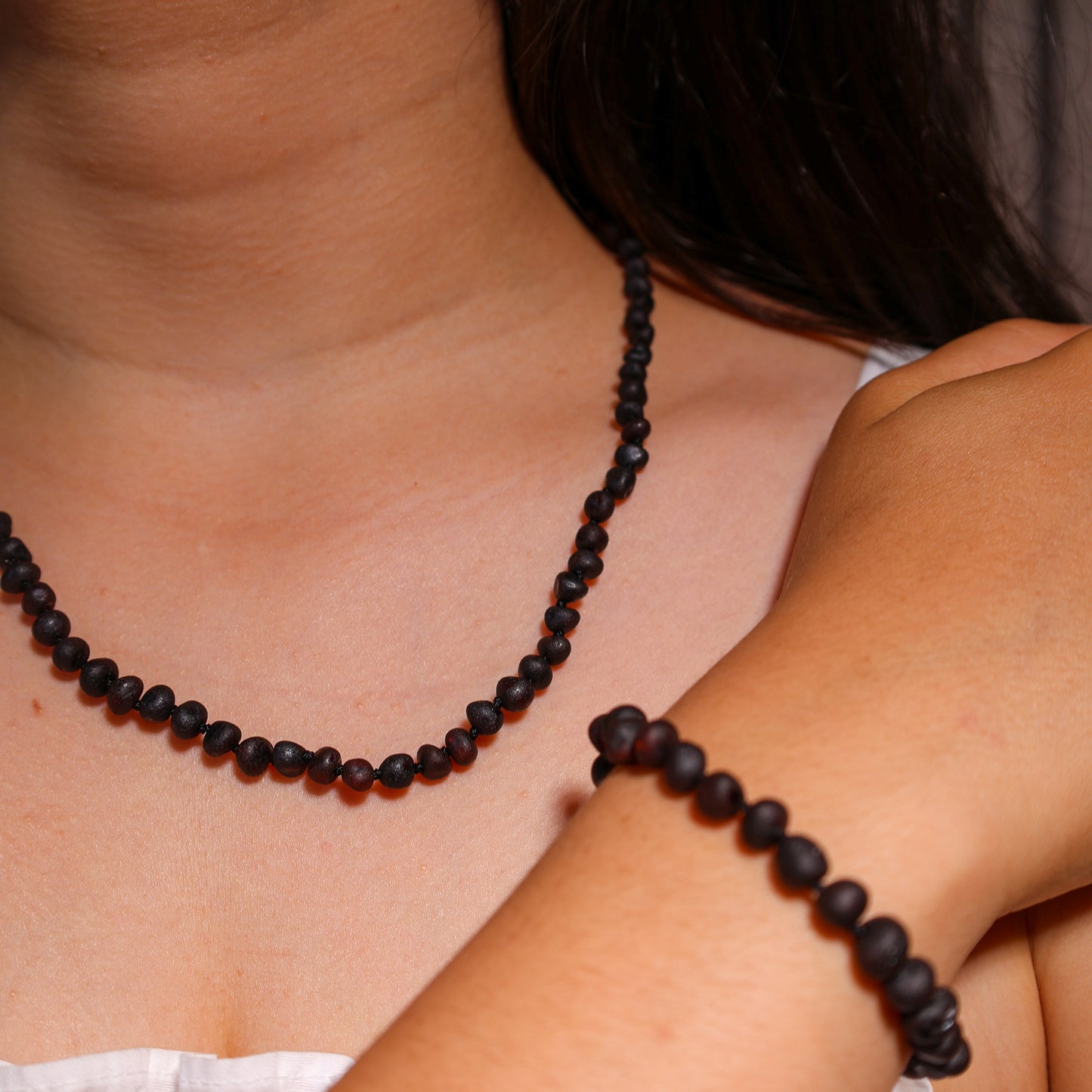 Conjunto Colar e Pulseira de Âmbar Báltico para Adultos