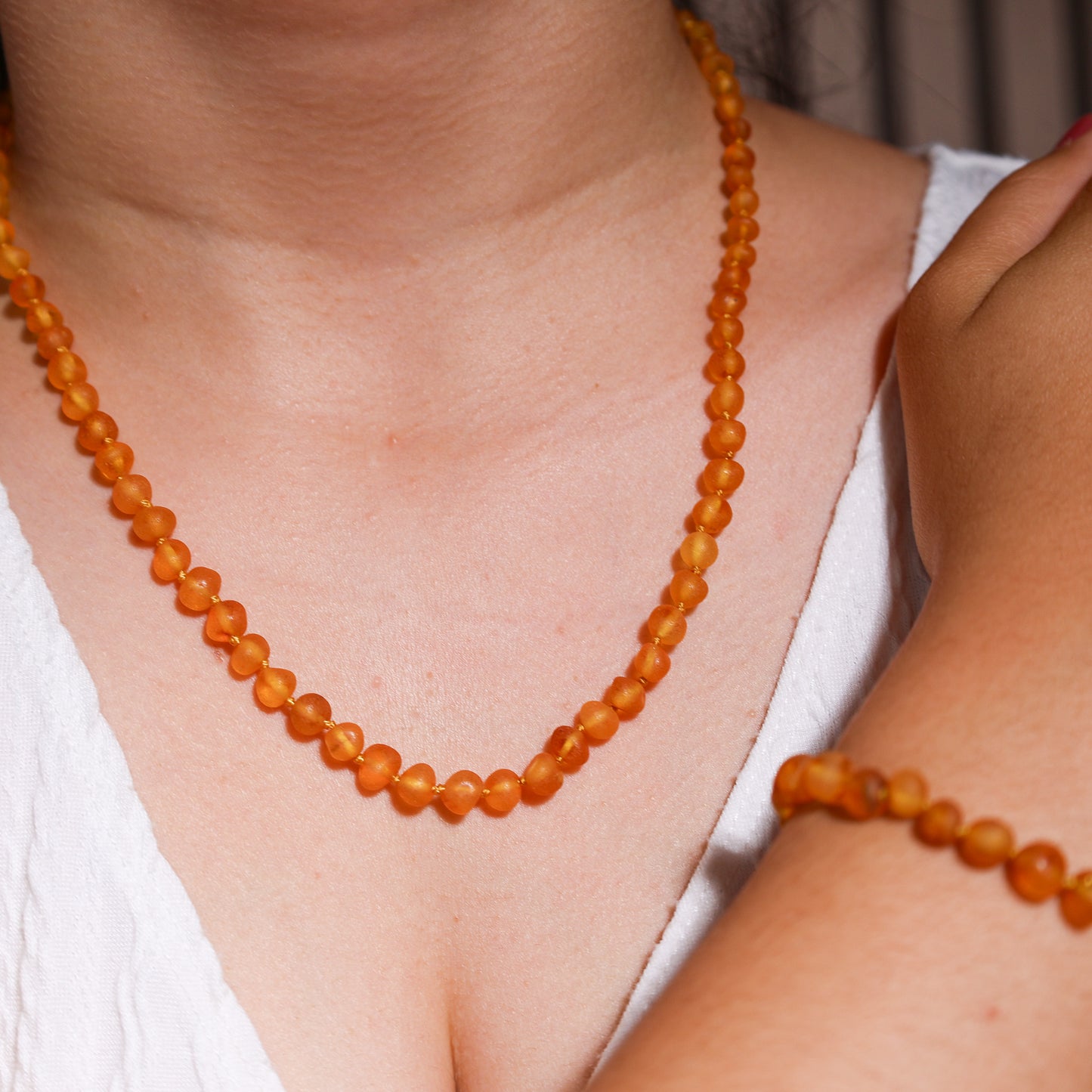 Conjunto Colar e Pulseira de Âmbar Báltico para Adultos