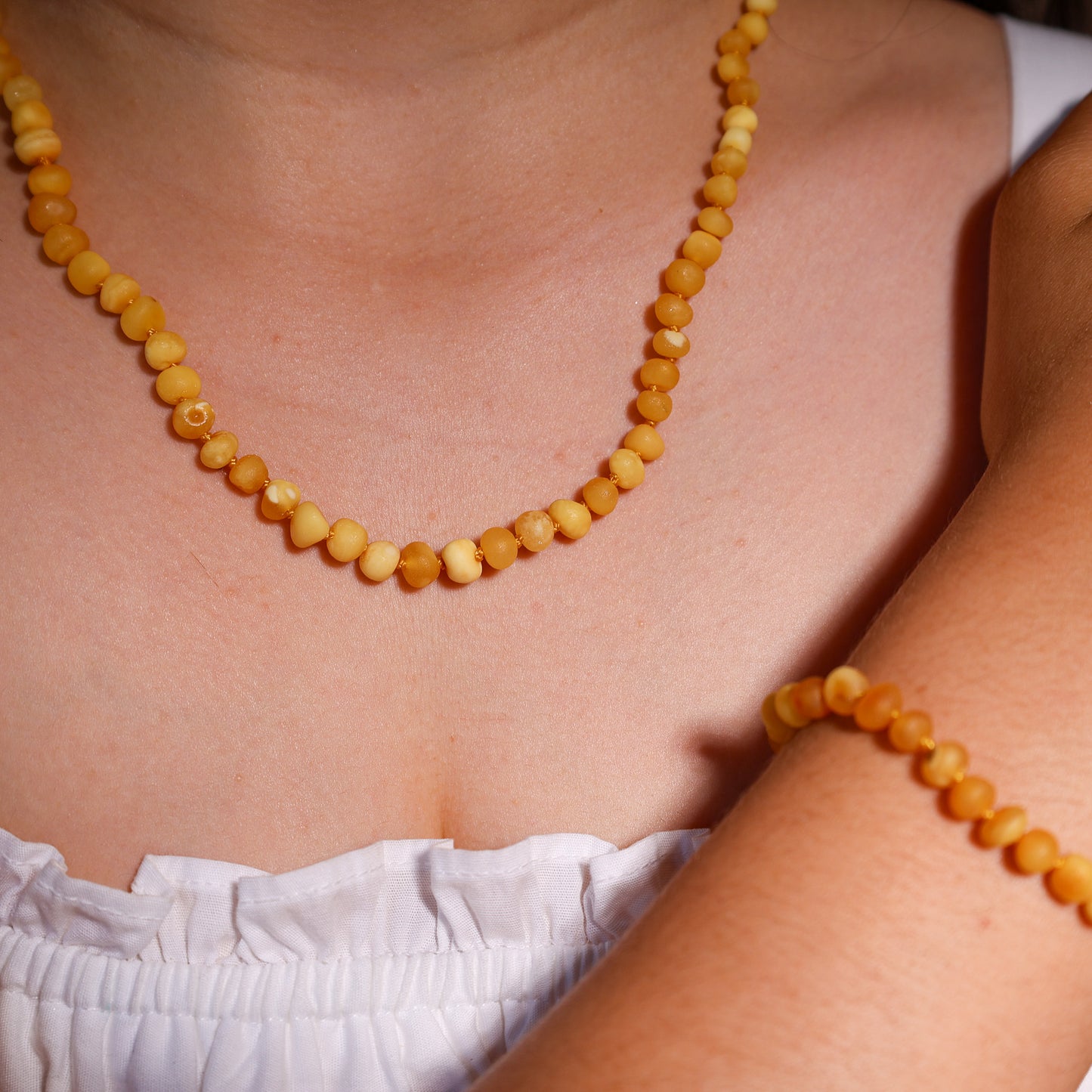 Conjunto Colar e Pulseira de Âmbar Báltico para Adultos