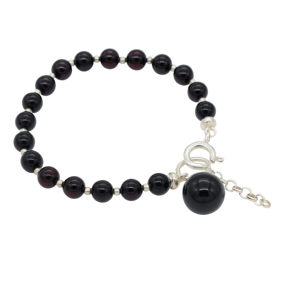 Pulseira Cherry Label em Âmbar Báltico e Prata 925 – Ajustável
