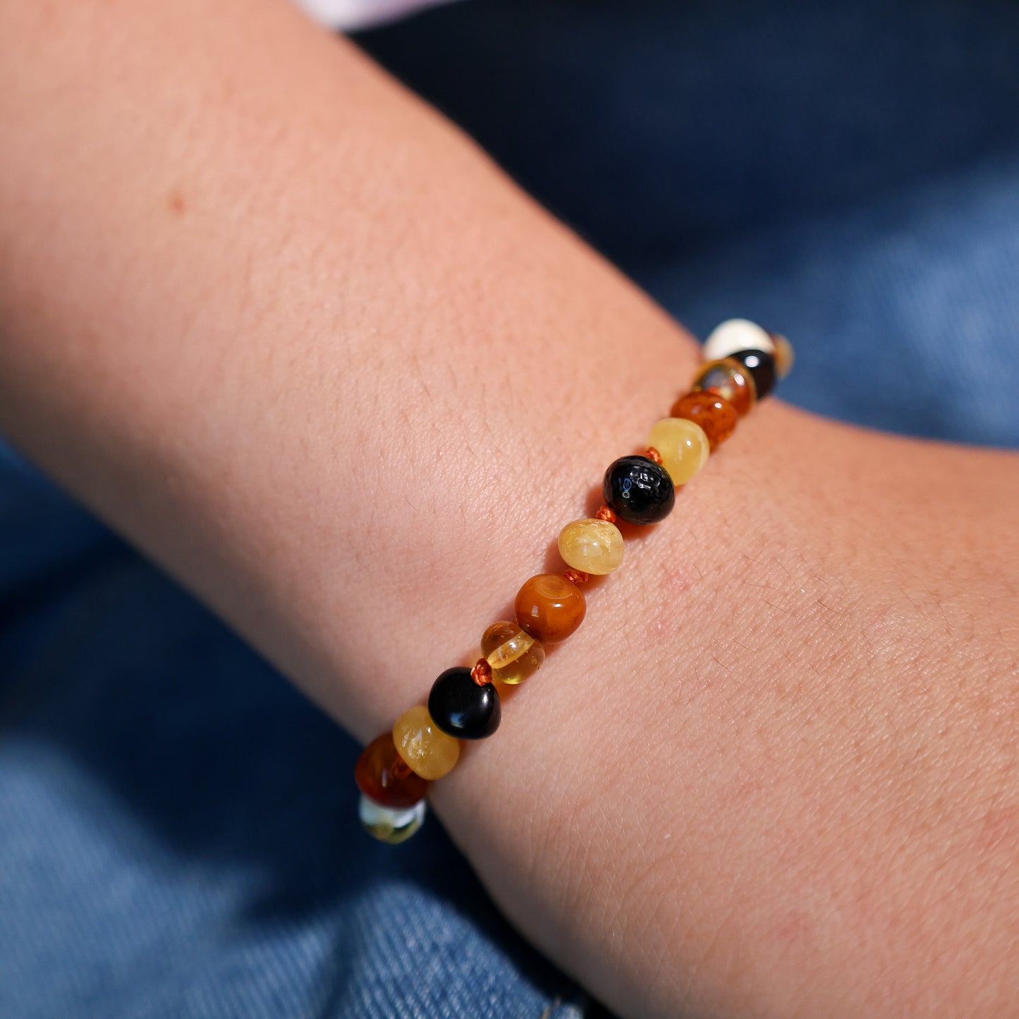 Mixed Baltic Amber Bracelet 18 cm