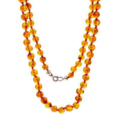Colar de Âmbar Báltico Mel escuro 50 cm - Ambar Shop