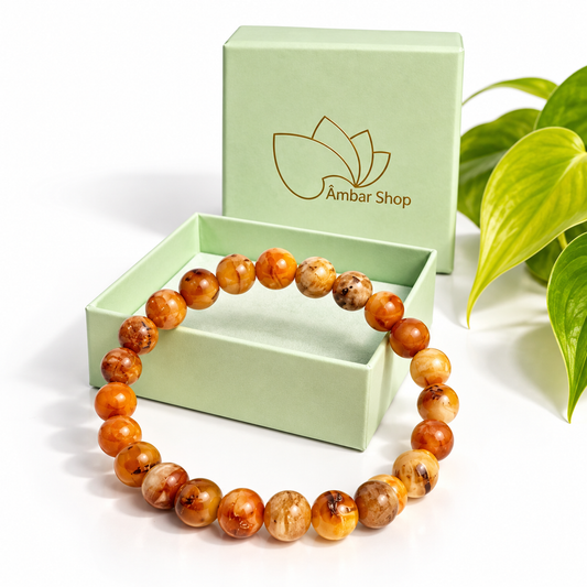 Pulseira de Âmbar Báltico Raiz da Terra