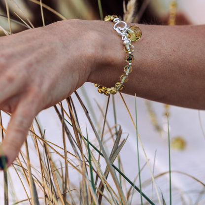 Pulseira Green Label em Âmbar Báltico e Prata 925 – Ajustável