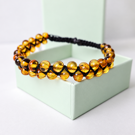 Pulseira de Âmbar Báltico TRANÇA