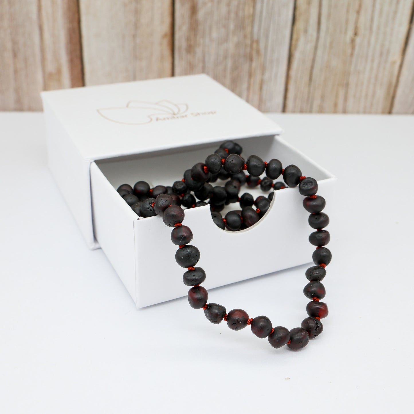 Colar de Âmbar Báltico Chocolate não polido 50 cm