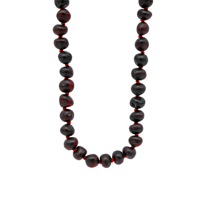 Colar de Âmbar Báltico Chocolate não polido 50 cm