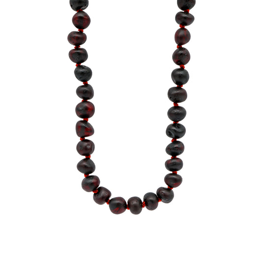 Colar de Âmbar Báltico Chocolate não polido 50 cm