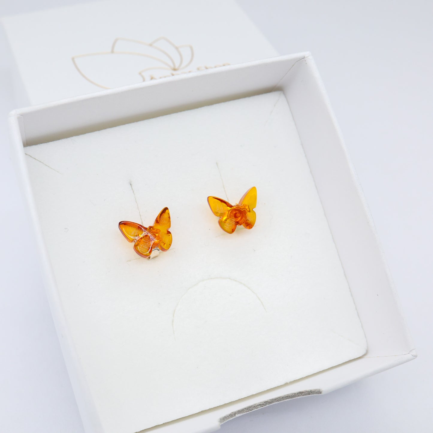 Brinco Borboleta de Âmbar Báltico – Prata 925