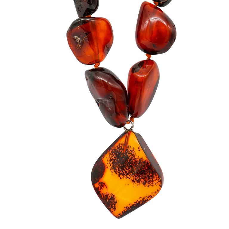 Colar Âmbar Báltico Energia Vital 45 cm com Pingente - Adulto