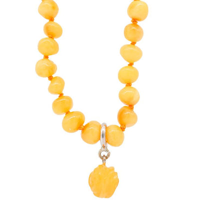 Colar de âmbar Báltico Milky Rosa - Adulto