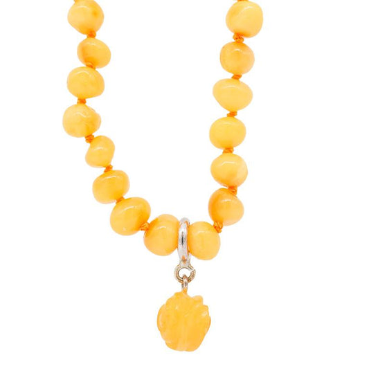 Colar de âmbar Báltico Milky Rosa - Adulto