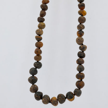 Colar de Âmbar Báltico Verde escuro não polido 50 cm