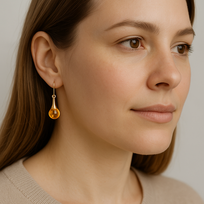 Brinco de Âmbar Báltico LUA CHEIA