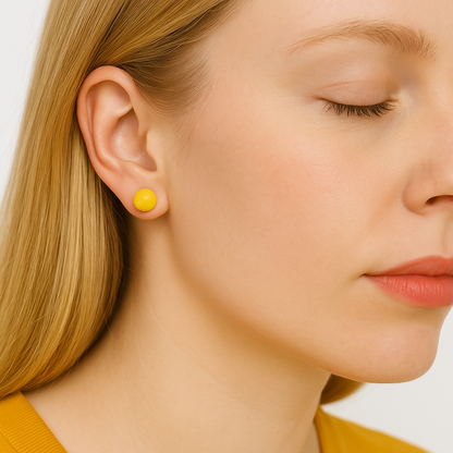 Brincos Milky Glow – Âmbar Báltico