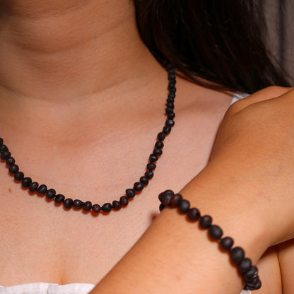 Conjunto Colar e Pulseira de Âmbar Báltico para Adultos