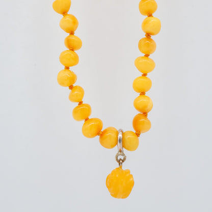 Colar de âmbar Báltico Milky Rosa - Adulto