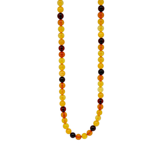 Colar de Âmbar Báltico Misto Round Classico 45 cm