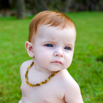Baby Baltic Amber Necklace Light green 32-33 cm 