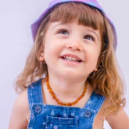 Baby Baltic Amber Necklace Dark Honey 32-33 cm 