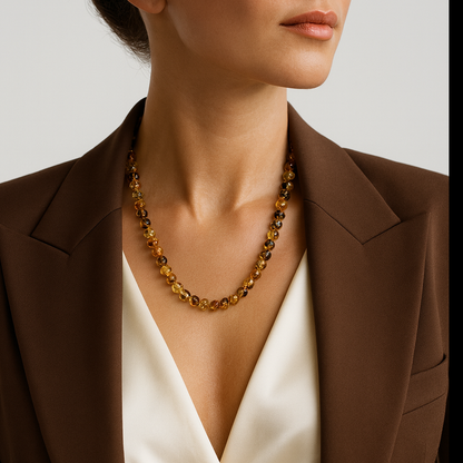 Colar de Âmbar Báltico Green Round Classico 45 cm