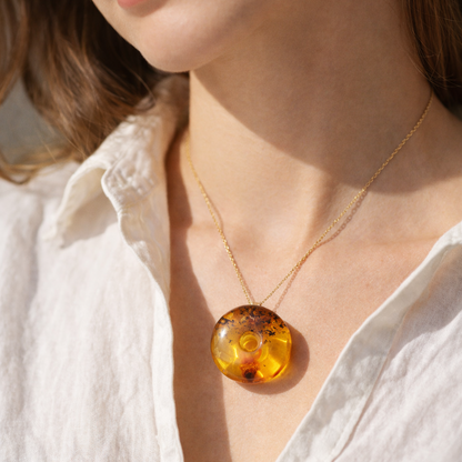 Pingente de Âmbar Báltico Natural - Aranha Báltica