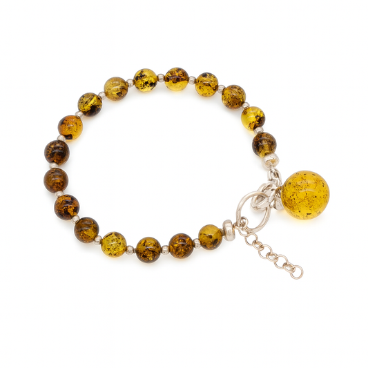 Pulseira Green Label em Âmbar Báltico e Prata 925 – Ajustável