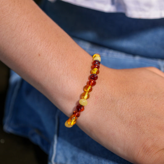 Mixed Baltic Amber Bracelet 18 cm