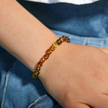 Baltic Amber Bracelet Light green 18 cm