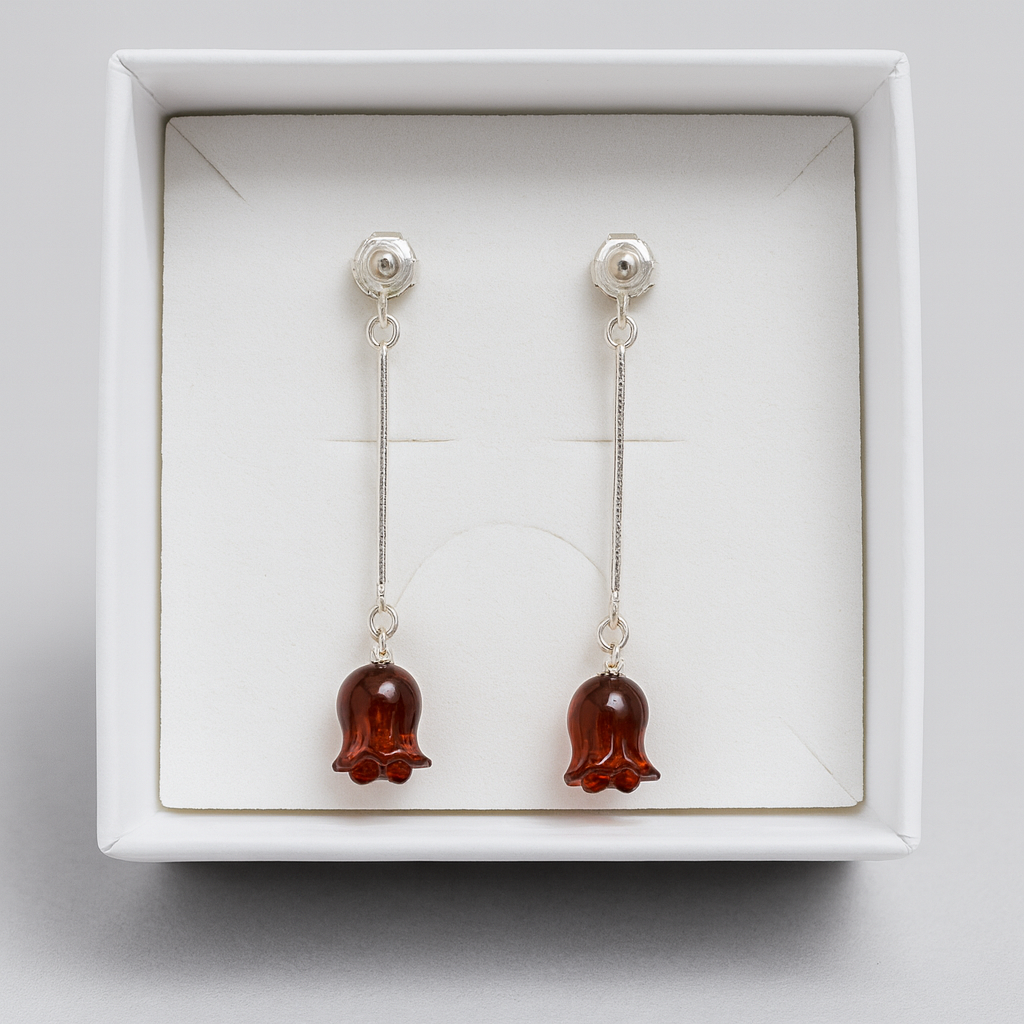 Brinco de Âmbar Báltico TULIPA