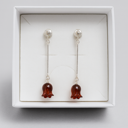 Brinco de Âmbar Báltico TULIPA